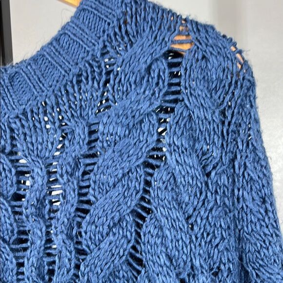 Joe Fresh Blue Cable Knit Crew Neck Sweater - Picture 4 of 5